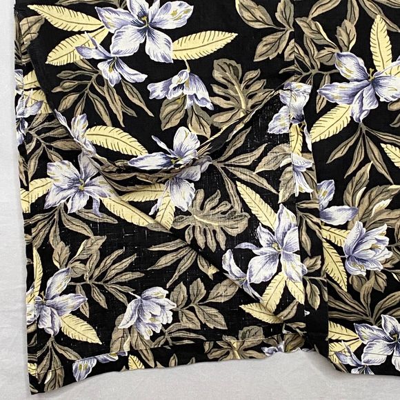 Jones New York Maxi Dress 16 Black White Gold Floral Linen Sleeveless Pullover - Picture 6 of 7